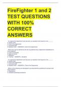 FireFighter 1 and 2  TEST QUESTIONS  WITH 100%  CORRECT  ANSWERS