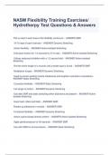 NASM Flexibility Training Exercises/ Hydrotherpy Test Questions & Answers