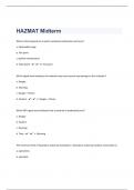 HAZMAT Midterm 52 Questions With Correct Answers 