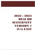 2022 - 2023 HESI OB Maternity Version 1 (V1) Exit Exam (All 55 Qs) TB w/Pics Included!! A++