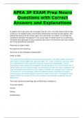 NUR 706 APEA 3P EXAM PREP NEURO QUESTIONS WITH CORRECT ANSWERS & EXPLANATIONS