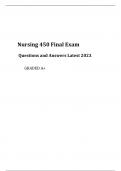 Nursing 450 Final Exam Questions and Answers Latest 2023.