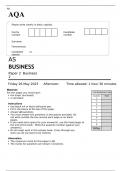 AQA AS BUSINESS Paper 2 Business 2 QUESTION PAPER 2023