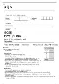 AQA GCSE PSYCHOLOGY Paper 2 QUESTION PAPER AND MARK SCHEME 2023