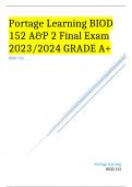 Portage Learning BIOD 152 A&P 2 Final Exam 2023/2024 GRADE A+