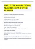 WGU C784 Module 7 Exam Questions with Correct Answers 