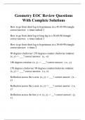 Geometry EOC Review Questions With Complete Solutions