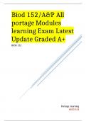 Biod 152/A&P All portage Modules learning Exam Latest  Update Graded A+