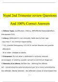 Nypd 2nd trimester review exam 2023 with 100% correct answers