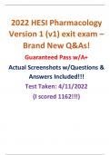 HESI Pharmacology (Pharm) Exam Version 1 (V1) BRAND NEW 55Q&As Guaranteed Pass w A+ Actual Screenshots Included. VERIFIED