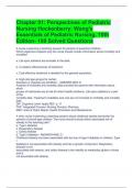 Chapter 01: Perspectives of Pediatric Nursing Hockenberry: Wong's Essentials of Pediatric Nursing, 10th Edition- 100 Solved Questions