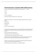 Peds Nursing Exam 1 Questions With Verified Answers 