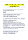 COKO Exam Prep Questions With Verified Answers
