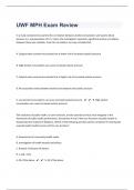 UWF MPH Exam Review Questions With Correct Answers