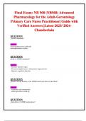 Final Exams: NR 568/ NR568 Advanced Pharmacology for the Adult-Gerontology Primary Care Nurse Practitioner Week 5-8| Complete Study Guide with Verified Answers|Latest 2023/ 2024 UPDATES BUNDLED TOETHER| - Chamberlain