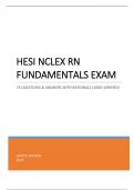 HESI NCLEX RN FUNDAMENTALS EXAM - 75 QUESTIONS & ANSWERS WITH RATIONALS (RATED 98%) VERSION 2023