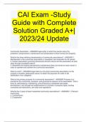 CAI Exam -Study Guide with Complete Solution Graded A+| 2023/24 Update