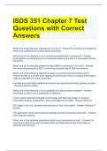 ISDS 351 Chapter 7 Test Questions with Correct Answers 