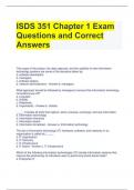 ISDS 351 Chapter 1 Exam Questions and Correct Answers 