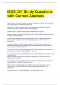 ISDS 351 Study Questions with Correct Answers 