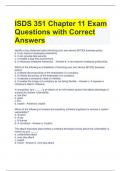 ISDS 351 Chapter 11 Exam Questions with Correct Answers 