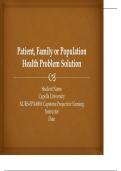 Patient, Family or Population Health Problem Solution (NURS-FPX4900: Capstone Project for Nursing) Powerpoint presentation (Graded A+)