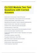 CLC222 Module Two Test Questions with Correct Answers 