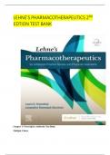 LEHNE’S PHARMACOTHERAPEUTICS 2ND EDTION TEST BANK