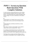 PSPO 1 - Scrum.org Question Bank Questions With Complete Solutions