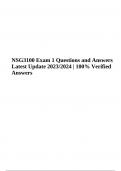 NSG3100 Exam 1 Questions and Answers Latest Update 2023/2024 | 100% Verified Answers