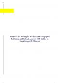 Test Bank for Bontragers Textbook of Radiographic Positioning and Related Anatomy 10th Edition by Lampignano|All Chapters