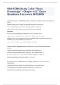 IIBA-ECBA Study Guide "Basic Knowledge" - Chapter 4,5,7 Exam Questions & Answers 2023/2024