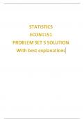 Statistics Econ1151 problem set 5  solutions with best explained answers