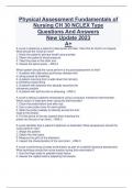 Physical Assessment Fundamentals of  Nursing CH 30 NCLEX Type Questions And Answers New Update 2023  A+