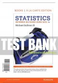 Test Bank For Statistics: Informed Decisions Using Data 5th Edition All Chapters - 9780134135373