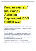 Fundamentals of  Insurance - Autoplan  Supplement ICBC Pretest Q&A 