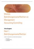 Module: Bedrijfsorganisatie/Rechten en Management Accounting/Controlling