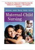 Test Bank for Maternal Child Nursing 5th Edition by McKinney | All Chapters Covered