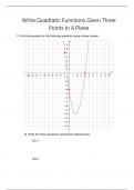 Quadratic Functions Given Three Points In A Plane 2023