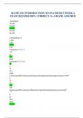 MATH 120: INTRODUCTION TO STATISTICS WEEK 4 EXAM 2023/2024/100% CORRECT /A+ GRADE ASSURED