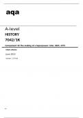 Aqa A-level History 7042/1K June2023 MARK SCHEME.