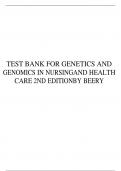 TEST BANK FOR GENETICS AND GENOMICS IN NURSING AND HEALTH CARE 2ND EDITION BY BEERY