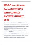 MSSC Certification  Exam QUESTIONS  WITH CORRECT  ANSWERS UPDATE  2023