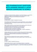 HESI PHARMACOLOGY QUESTIONS WITH ANSWERS GRADED A LATEST VERSION DOWNLOAD TO SCORE A