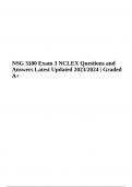 NSG 3100 Exam 3 (NCLEX) Questions and Answers Latest Updated 2023/2024 Graded 100%