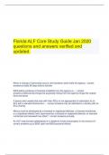  Florida ALF Core Study Guide Jan 2020 questions and answers verified and updated.