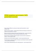  CPMA questions and answers 100% guaranteed success.