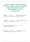 NR228/ NR 228 Nutrition, Health & Wellness | Practice Questions and Verified ANSWER| Latest 2023/2024|100% Correct -Chamberlain