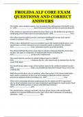 FLORIDA ALF CORE EXAM QUESTIONS AND CORRECT ANSWERS