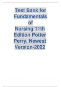 Test Bank - Fundamentals of Nursing, 11th Edition (Potter, Perry, 2023).